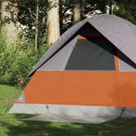 Tenda da Campeggio a Cupola 2 Persone Grigio e Arancione