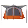 Tenda Campeggio Cabina 5 Persone Grigio Arancione Impermeabile