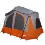 Tenda Campeggio Cabina 5 Persone Grigio Arancione Impermeabile