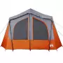 Tenda Campeggio Cabina 5 Persone Grigio Arancione Impermeabile