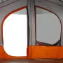 Tenda Campeggio Cabina 5 Persone Grigio Arancione Impermeabile