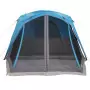 Tenda da Campeggio con Portico per 4 Persone Blu Impermeabile