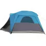 Tenda da Campeggio con Portico per 4 Persone Blu Impermeabile