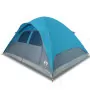 Tenda da Campeggio a Cupola per 4 Persone Blu Impermeabile