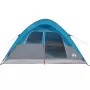 Tenda da Campeggio a Cupola per 4 Persone Blu Impermeabile