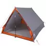 Tenda Campeggio Telaio A 2Persone Grigio Arancione Impermeabile