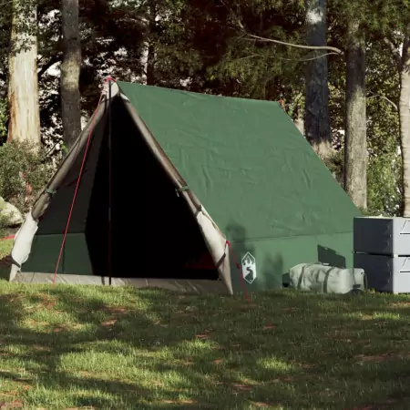 Tenda da Campeggio Telaio ad A per 2 Persone Verde Impermeabile