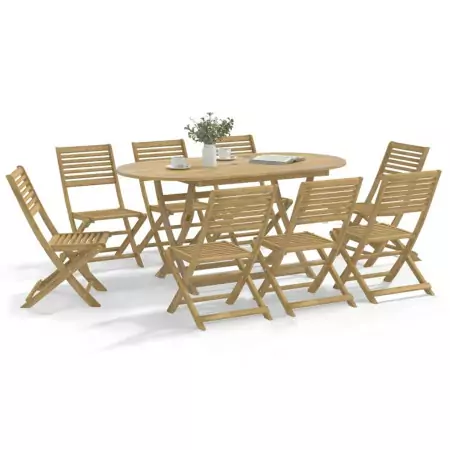 Sedie Giardino Pieghevoli 8 pz 48,5x61,5x87 cm Massello Acacia