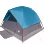 Tenda da Campeggio a Cupola per 4 Persone Blu Impermeabile