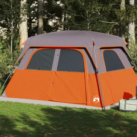 Tenda Familiare Cabina 6 Persone Grigia Arancione Impermeabile