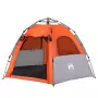 Tenda Campeggio Cabina 4 Pers. Grigio Arancione Rilascio Rapido