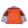 Tenda Campeggio Cabina 4 Pers. Grigio Arancione Rilascio Rapido