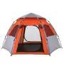 Tenda Campeggio Cabina 4 Pers. Grigio Arancione Rilascio Rapido