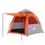 Tenda Campeggio Cabina 4 Pers. Grigio Arancione Rilascio Rapido