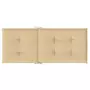 Cuscini Sedia Schiena Alta 2 Beige Mélange 120x50x4 Tessuto