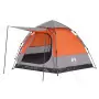 Tenda Campeggio Cabina 4 Pers. Grigio Arancione Rilascio Rapido