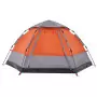 Tenda Campeggio Cabina 4 Pers. Grigio Arancione Rilascio Rapido