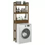 Rastrelliera da Bagno Miele 63x26x171 cm Legno Massello Pino