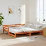 Divano con Letto Estraibile Marrone Cera 90x200cm Massello Pino