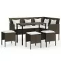 Set Divano a L con Cuscini 5 pz Marrone in Polyrattan