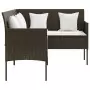 Set Divano a L con Cuscini 5 pz Marrone in Polyrattan