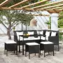 Set Divano a L con Cuscini 5 pz Nero in Polyrattan