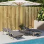 Lettini Prendisole 2 pz con Cuscini Beige in Polyrattan