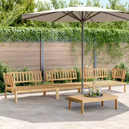 Set Divano Pallet da Giardino 4 pz in Legno Massello di Acacia