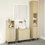 Set Mobili da Bagno 3 pz Rovere Sonoma in Legno Multistrato