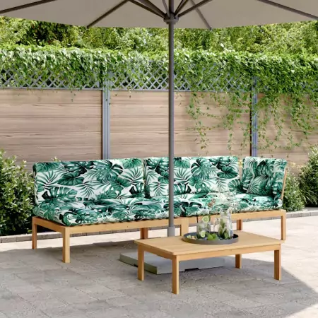 Set Divano Pallet Giardino 3pz con Cuscini Massello Acacia