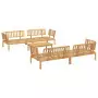 Set Divano Pallet da Giardino 5 pz in Legno Massello di Acacia