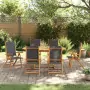 Set Pranzo da Giardino 7pz Legno Massello di Acacia e Textilene