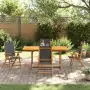 Set Pranzo da Giardino 5pz Legno Massello di Acacia e Textilene