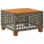 Tavolo da Giardino Grigio 55x55x36 cm Polyrattan e Legno Acacia