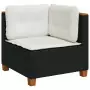 Set Divani da Giardino 9 pz con Cuscini Nero in Polyrattan