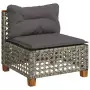 Set Divani da Giardino 11 pz con Cuscini in Polyrattan Grigio