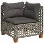 Set Divani da Giardino 11 pz con Cuscini in Polyrattan Grigio