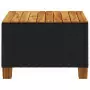 Tavolo da Giardino Nero 55x55x36cm in Polyrattan e Legno Acacia