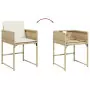 Set da Pranzo da Giardino 11 pz con Cuscini Beige in Polyrattan