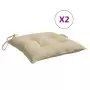 Cuscini per Sedia 2 pz Beige 40x40x7 cm in Tessuto Oxford