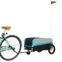 Rimorchio da Bici Nero e Blu 30 kg in Ferro