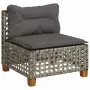 Set Divani da Giardino 4 pz con Cuscini in Polyrattan Grigio