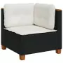 Set Divani da Giardino 11 pz con Cuscini in Polyrattan Nero