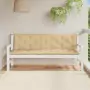 Cuscini Panca Giardino 2pz Beige Mélange 180x50x7 cm Tessuto