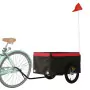 Rimorchio da Bici Nero e Rosso 45 kg in Ferro