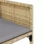 Set Pranzo da Giardino 15 pz con Cuscini Beige Misto Polyrattan