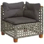 Set Divani da Giardino 11 pz con Cuscini in Polyrattan Grigio