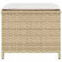 Sgabelli Giardino con Cuscini 4pz Beige 40x40x35 cm Polyrattan