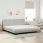 Letto con Materasso Grigio Chiaro 200x200cm Velluto