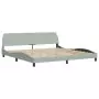 Letto con Materasso Grigio Chiaro 200x200cm Velluto